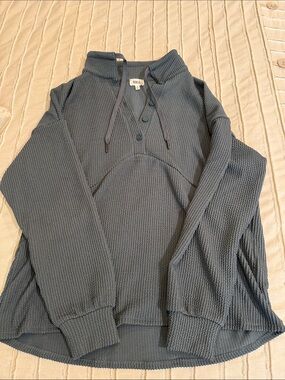 BKE Slate Blue Waffle-Knit Pullover